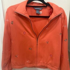 Koret Coral Embroidered Zip-Front Jacket size Petite Small